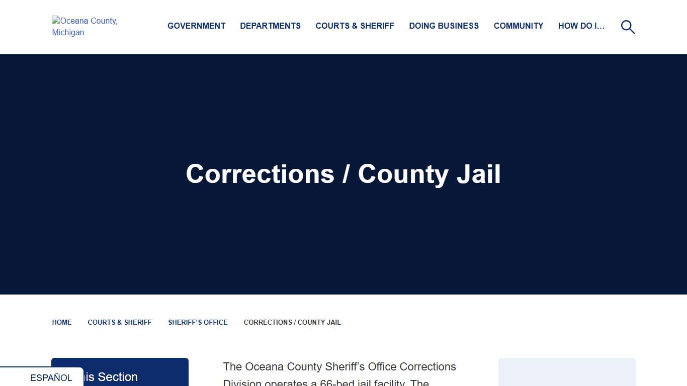 Corrections / County Jail - Oceana County Michigan
